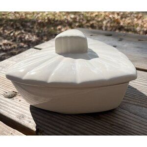 Mid-Century Modern Triangle Bowl With Lid California Pottery Atomic Style